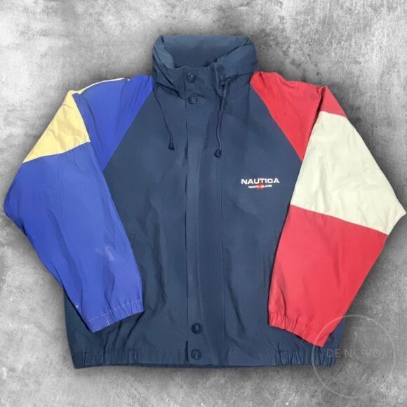 Nautica Vintage 90s Primary Color Block Full Zip Jacket w